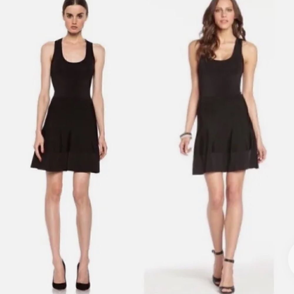 A.L.C. Stafford Black Bandage Fit Fare Black Skater Dress Size Medium